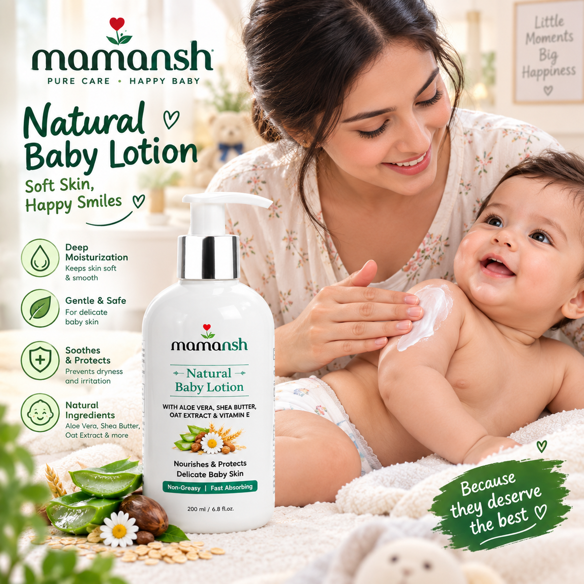 Mamansh natural baby lotion